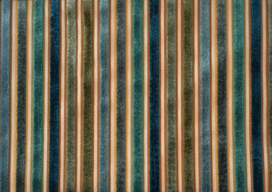 Pisa Stripe Velvet in Teal, Emerald, Cedar, Moss, Jade & Navy