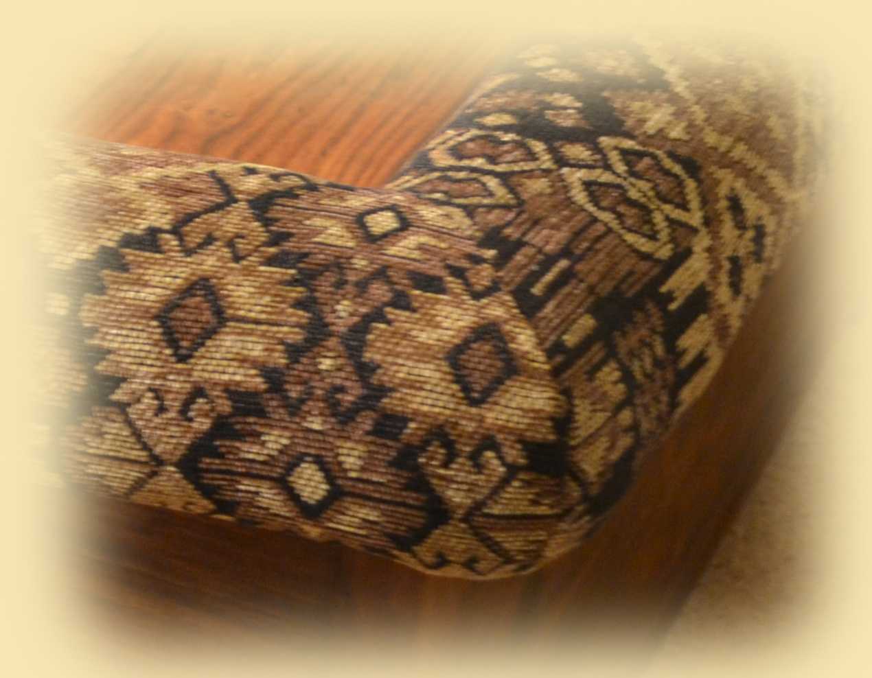 Corner of Padable Coffee Table in Rigoletto Kilim Style Fabrics