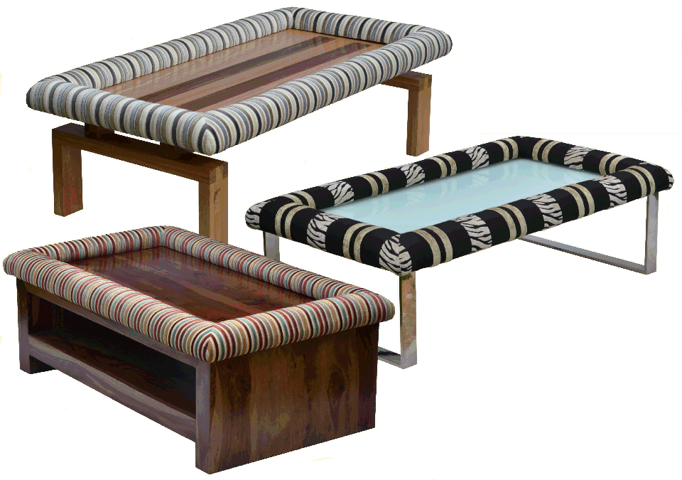 A collection of Coffee Tables fitted with a Padable footrest